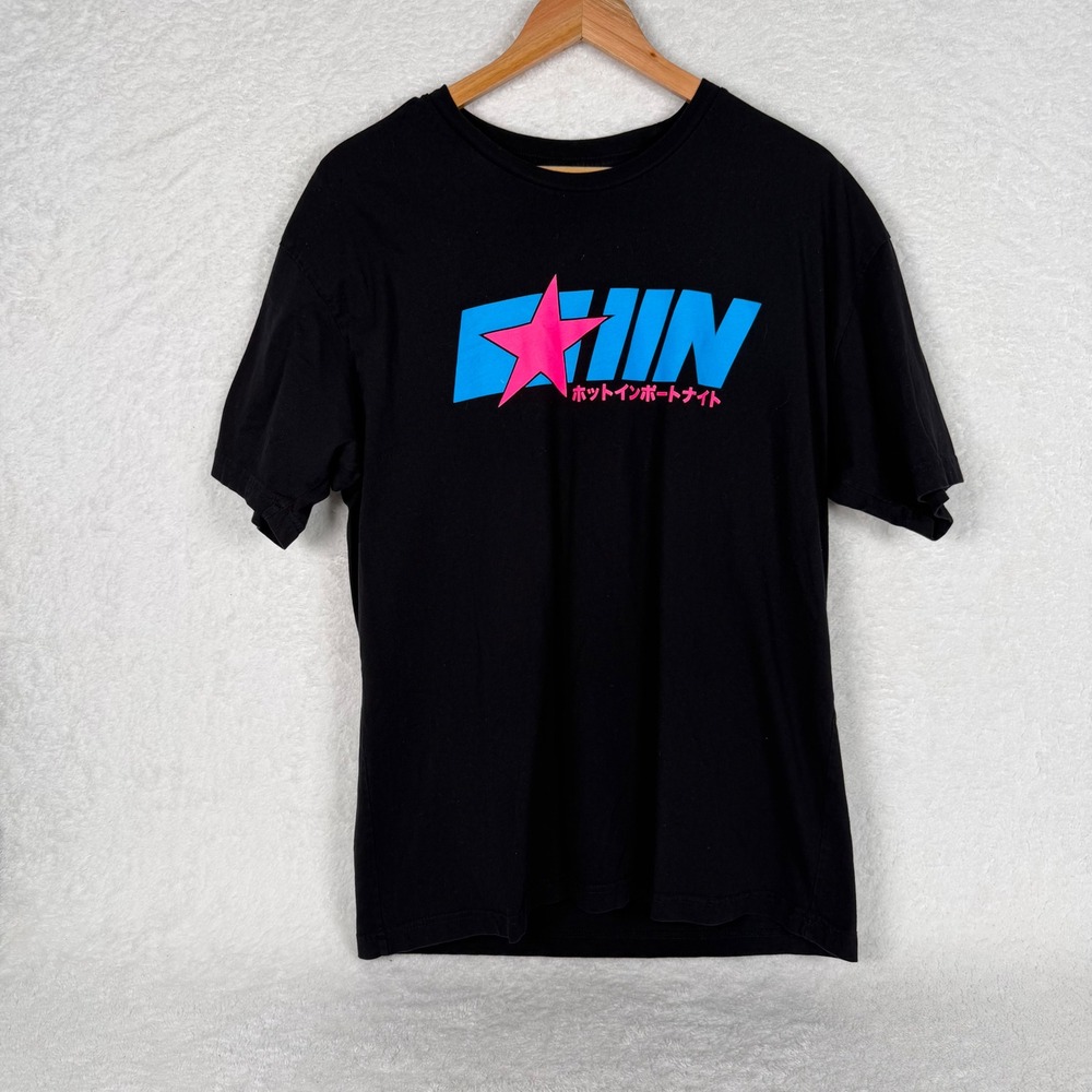 Cotton Heritage Hot Import Nights T-Shirt Mens XL‎ Black Graphic HIN Star Tee